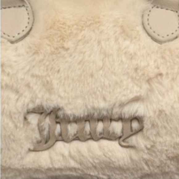 Juicy Couture Cream Faux Fur Mini Crossbody Bag Y2K Coquette - Picture 6 of 7